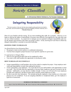 Strictly  Classified  Delegating Responsibility Resource Information for Supervisors &amp; Managers
