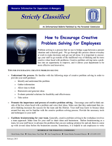 Strictly Classified  How to Encourage Creative Problem Solving for Employees