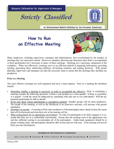 Strictly  Classified  How to Run an Effective Meeting