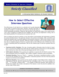 Strictly Classified  How to Select Effective Interview Questions