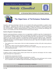 Strictly  Classified  The Importance of Performance Evaluations