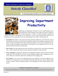 Strictly Classified  Improving Department Productivity