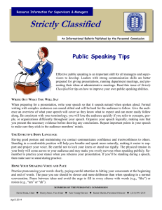 Strictly Classified  Public Speaking Tips