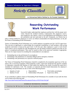 Strictly Classified  Rewarding Outstanding Work Performance