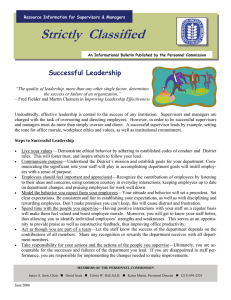 Strictly  Classified  Successful Leadership