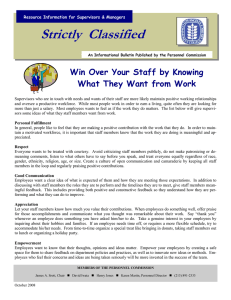 Strictly  Classified  Win Over Your Staff by Knowing