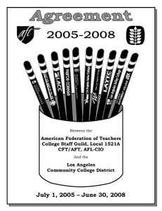 American Federation of Teachers College Staff Guild, Local 1521A CFT/AFT, AFL-CIO Los Angeles