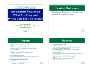 Session Outcomes Assessment Resources: What Are They and Where Can They Be Found?
