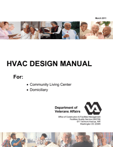 HVAC DESIGN MANUAL For:  Community Living Center  Domiciliary