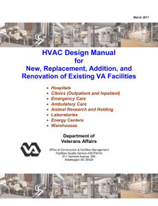 HVAC Design Manual for New, Replacement, Addition, and Renovation of Existing VA Facilities