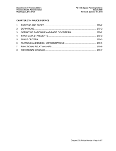 Department of Veterans Affairs PG-18-9: Space Planning Criteria Veterans Health Administration March 2008