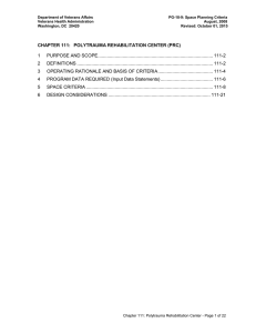 Department of Veterans Affairs  PG-18-9: Space Planning Criteria Veterans Health Administration