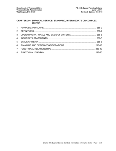 Department of Veterans Affairs PG-18-9: Space Planning Criteria Veterans Health Administration