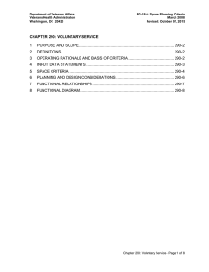 Department of Veterans Affairs PG-18-9: Space Planning Criteria Veterans Health Administration March 2008