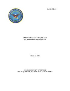 DOD Contractor’s Safety Manual For Ammunition and Explosives  DoD 4145.26-M