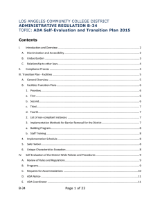 LOS ANGELES COMMUNITY COLLEGE DISTRICT ADA Self-Evaluation and Transition Plan 2015 Contents