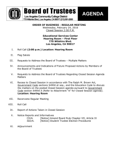 Board of Trustees AGENDA  Los Angeles Community College District