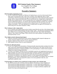 Executive Summary 2015 Student Equity Plan Summary Los Angeles City College