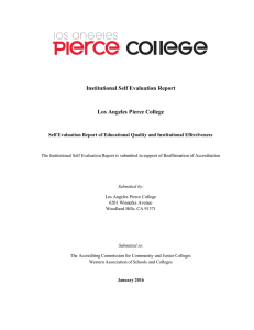 Institutional Self Evaluation Report Los Angeles Pierce College