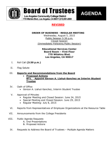 Board of Trustees AGENDA REVISED