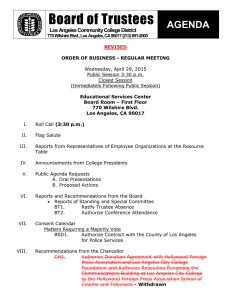 Board of Trustees AGENDA  Los Angeles Community College District