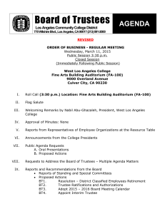 Board of Trustees AGENDA  Los Angeles Community College District