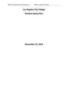 Los Angeles City College Student Equity Plan November 21, 2014