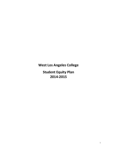 West Los Angeles College Student Equity Plan 2014-2015