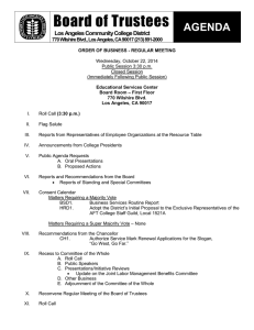 Board of Trustees AGENDA  Los Angeles Community College District