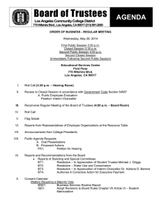 Board of Trustees AGENDA  Los Angeles Community College District