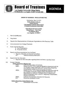 AGENDA Los Angeles Community College District of Capital Construction Committee)