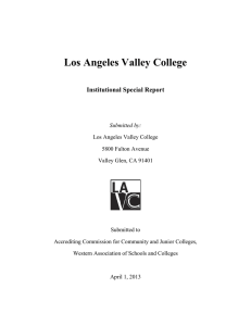 Los Angeles Valley College  Institutional Special Report