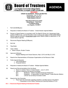 Board of Trustees AGENDA REVISED