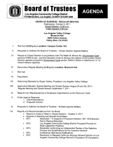 IIB Board of Trustees AGENDA Los Angeles Community College District