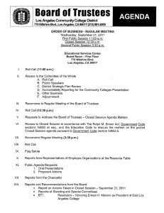 Hii Board of Trustees AGENDA Los Angeles Community College District