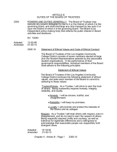 ARTICLE III DUTIES OF THE BOARD OF TRUSTEES  2300.