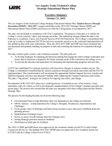 Los Angeles Trade-Technical College Strategic Educational Master Plan  Executive Summary