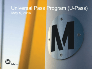 Universal Pass Program (U-Pass)  May 5, 2016