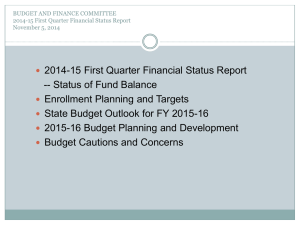 2014-15 First Quarter Financial Status Report -- Status of Fund Balance