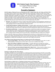 Executive Summary 2014 Student Equity Plan Summary Los Angeles Mission College