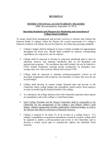   REVISION #1  DISTRICT FINANCIAL ACCOUNTABILITY MEASURES Operating Standards and Measures for Monitoring and Assessment of 