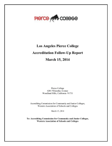 Los Angeles Pierce College Accreditation Follow-Up Report March 15, 2014