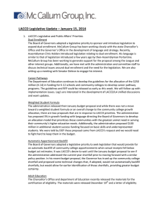 LACCD Legislative Update – January 15, 2014