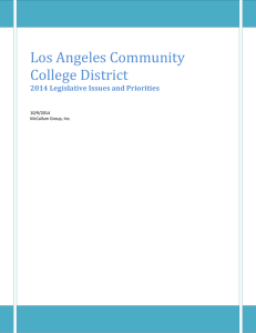 Los Angeles Community College District 2014 Legislative Issues and Priorities