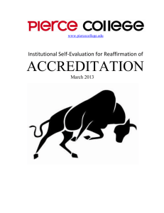 ACCREDITATION Institutional Self-Evaluation for Reaffirmation of  March 2013