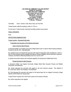 LOS ANGELES COMMUNITY COLLEGE DISTRICT BOARD OF TRUSTEES FINANCE AND AUDIT COMMITTEE