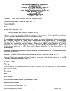 LOS ANGELES COMMUNITY COLLEGE DISTRICT BOARD OF TRUSTEES Los Angeles Trade-Technical College