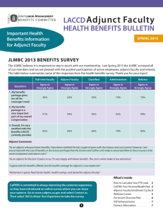 Adjunct Faculty LACCD HEALTH BENEFITS BULLETIN