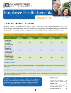 Employee Health Benefits Newsletter JLMBC 2013 BENEFITS SURVEY