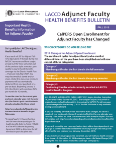 Adjunct Faculty LACCD HEALTH BENEFITS BULLETIN